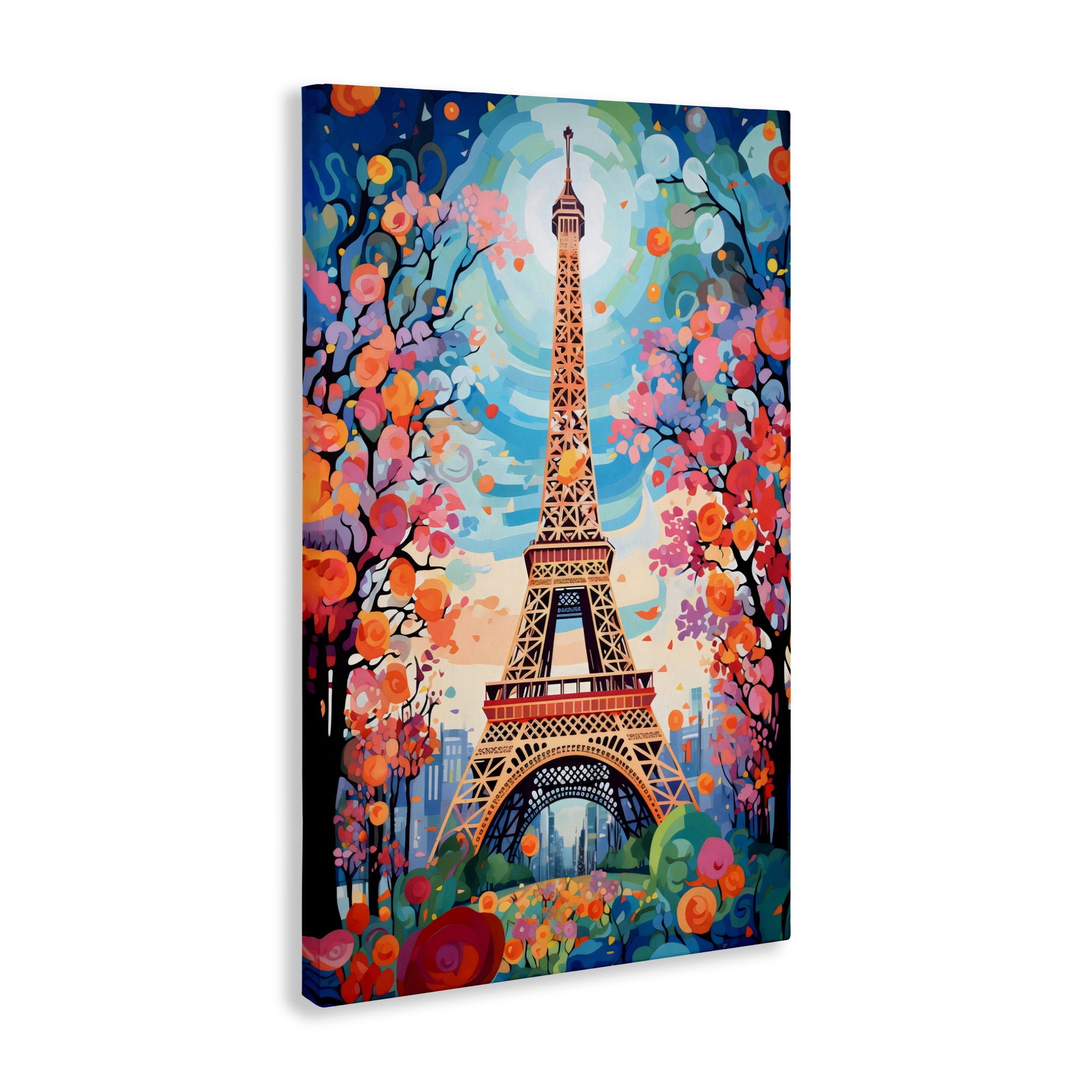 Stupell Industries Eiffel Tower Nighttime Bloom Canvas Wall Art, design by Creative Studio