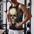 thumbnail image 5 of KLL Gothic Winged Skull Print Men's Muscle Gym Workout Stringer Tank Tops Bodybuilding Fitness T-Shirts Tank Tops Men-3X-Large, 5 of 7