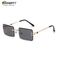 thumbnail image 2 of Gafas de sol rectangulares sin montura para hombre y mujer, lentes cuadradas sin marco, ultraligeras, Estilo Vintage, Unisex, novedad de 2022 Fivean unisex, 2 of 2