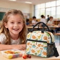 thumbnail image 4 of Kuiaobaty 3 Pcs Backpack and Lunch Bag Set for Boys Girls Portable Insulated Lunch Box with Pencil Case 17 Inch Bookbags and Pencil Pouch with Zipper for School Picnic, Dinosaur Palm Tree Print, 4 of 7
