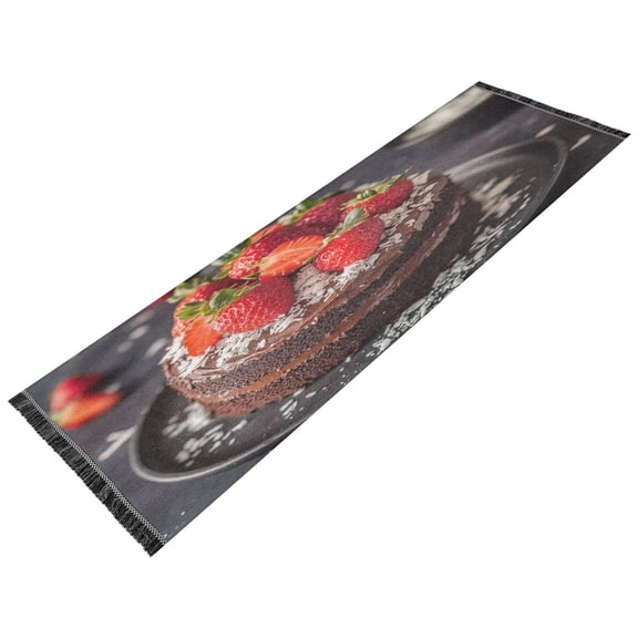 Runner Rug Classical Chocolate Cake Style Pattern 72 x23.5in IndooR Washable Runner Rug