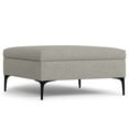 thumbnail image 3 of Rebecca 36 inch Wide Contemporary Square Mid&nbsp;Century Coffee Table&nbsp;Storage Ottoman with Lift Up Lid in Cloud Grey Polyester Linen, Assembled, 3 of 14