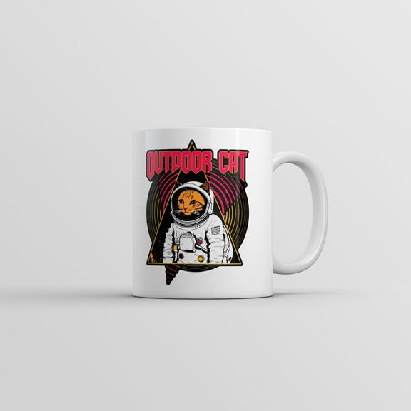 Outdoor Cat Mug Funny Sarcastic Space Graphic Coffee Cup