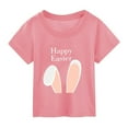 thumbnail image 2 of Easter T-Shirts Baby Boys Girls Short Sleeve Shirts Toddler Hop Bunny Egg Tractor Graphic Tees Tops 2-7 Years Easter Outfit Baby Girl, 2 of 3