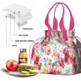 thumbnail image 4 of Pioneer Flower Floral Print Pattern Drawstring Lunch Bag Women - Drawstring Lunch Bag Insulated for Work Office - Stain-Resistant Large Lunchbags for Women with Multi-Pockets, 4 of 6