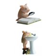thumbnail image 1 of 2 uds escultura de estatuilla de cerdo de resina, micropaisaje, decoración para hogar ficina Gloria animales estatuilla de cerdo, 1 of 9