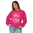 thumbnail image 4 of Hot Mess White Dress Bachelorette Women Plus Size Crewneck Sweatshirt Brisco Brands 2X, 4 of 5