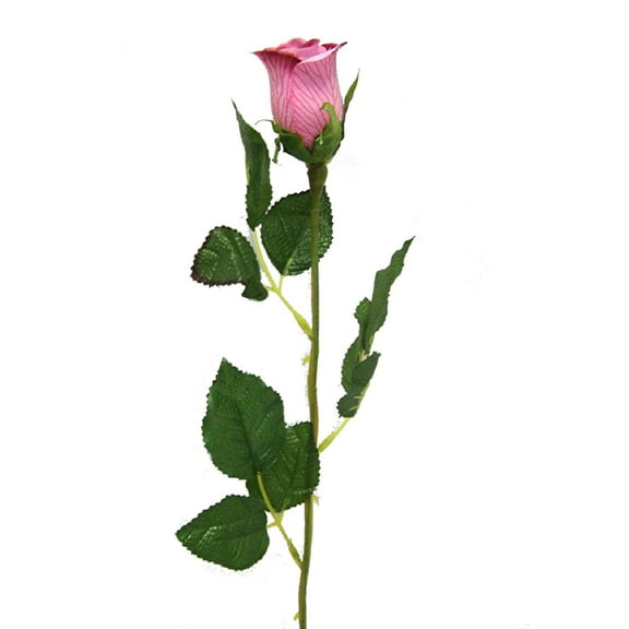 Wine Red Pink Rose Bud 24in Artificial Polysilk Faux Fake Flower Long Stem for Craft Home Garden Outdoor Bouquet Arrangement Ceremony Wedding Arch Floral Wall Aisle Decor (Burgundy, Set of 2 Dozen)