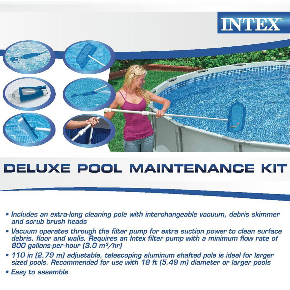Skimmer Net and Vacuum #28003 Intex Deluxe Swimming Pool Maintenance Kit 