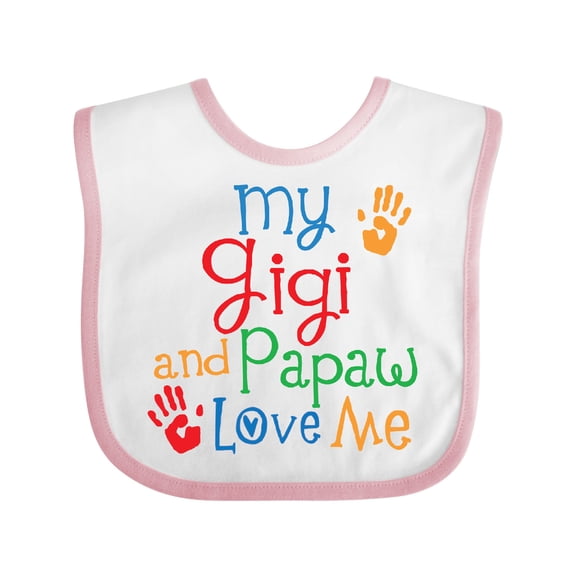 Inktastic Gigi and Papaw Love Me Grandchild Boys or Girls Baby Bib