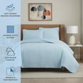thumbnail image 5 of Host & Home Microfiber Quilt Set, Cozy Brushed Microfiber with 120GSM Poly Fill, 1 Sham, Twin/TwinXL, Light Blue, 5 of 8