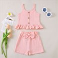 thumbnail image 2 of TOWED22 Toddler Baby Infant 2 Piece Adorable Outfits Sleeveless Tank Tops and Shorts Cute Sets Girls Summer Clothing Casual(Pink,3-4 Y), 2 of 7