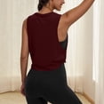 thumbnail image 4 of Vinsonshop Workout Tank Tops Woman, Large Armhole Tank Tops for Women Workout Sport Athletic Yoga Running Gym Loose Crop Sleeveless Shirts Wine S, 4 of 7