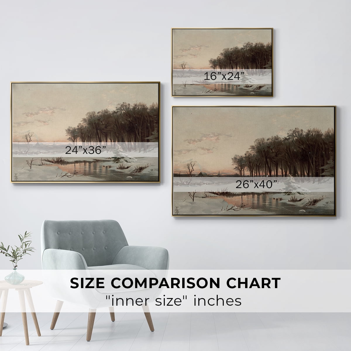 Vintage Landscape-CCLXIX By Wexford Home Framed in Gold Wood Gallery Wrapped Canvas 17 in. x 25 in.