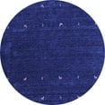 thumbnail image 1 of Ahgly Company Machine Washable Indoor Round Abstract Blue Contemporary Area Rugs, 5' Round, 1 of 4