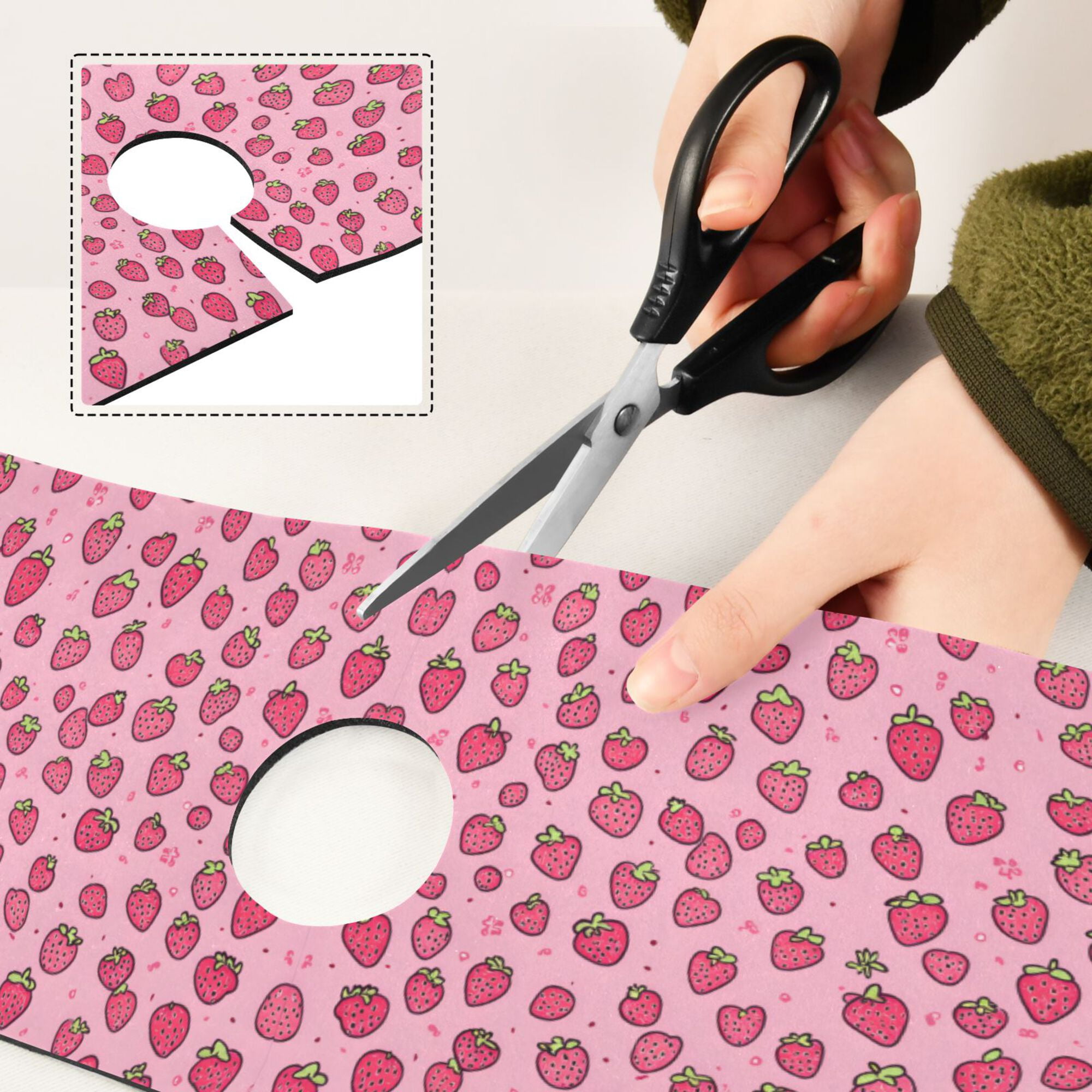 Yayeee Faucet Mat for Kitchen Sink 30" Diatomite Long Splash Guard Pad, Strawberry Bliss, 2 Pack