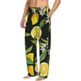 thumbnail image 2 of Balery Men'S Lemon Fruits Flowers Leaves Pants,Sleepwear Pants,Pajama Pants,Pj Bottoms Drawstring And Pockets-X-Large, 2 of 9