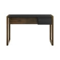thumbnail image 4 of Modern Fluted Drawer Dark Walnut Writing Desk by Walker Edison, 4 of 10