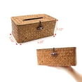 thumbnail image 2 of Tissue Box Cover, Seagrass Rattan Tissue Box Holder Rectangle Woven Tissue Box Cover with Flip-Open Top Decorative Facial Tissue Holder for Barthroom Kitchen Office Ornament, Caramel, 2 of 7