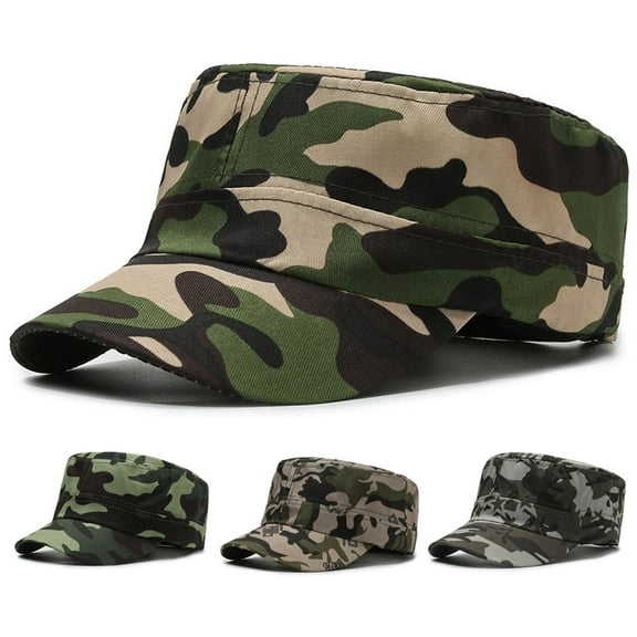 Eosunjian Camouflage Baseball Cap Unisex Lightweight Anti-UV Sun Protection Portable Summer Flat Hat Outdoor Training Hiking Sport Cap Adult Soldier Hat Style D