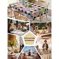 thumbnail image 5 of Spring Gnomes Table Cloth, Waterproof Tablecloth for Rectangle Tables, Botanical Rose Leaves Black Buffalo Plaid Reusable Washable Fabric Table Cover for Restaurant Kitchen Dining Tables 60"x120", 5 of 9