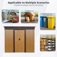thumbnail image 6 of Outdoor Storage Shed 6 x 8 FT, Lockable Metal Garden Shed Steel Anti-Corrosion Storage House with Single Lockable Door for Backyard Outdoor Patio (Coffee), 6 of 8