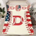 thumbnail image 2 of jejeloiu Red Monogrammed D Full Size Sheets,Boys Ball Games Bed Sheets For Baseball Boys 4 Pieces, 2 of 7