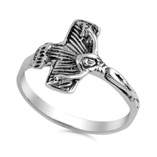 Royal Design 925 Sterling Silver Crucifix Ring Walmart Com Walmart Com