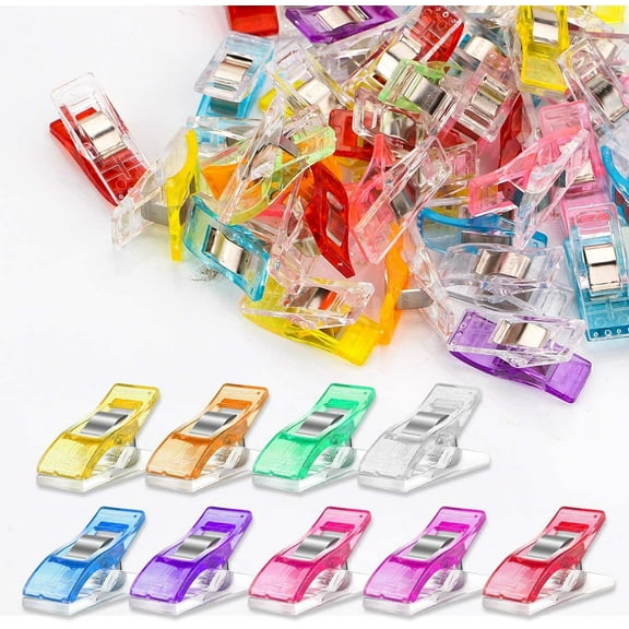 100pcs Sewing Clips for Fabric and Quilting - Plastic Clips Fabric Clips Quilting Clips Quilt Clips for Sewing Magic Clips Sewing Supplies Multi-Color Crafting Tools