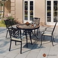 thumbnail image 3 of Mondawe Patio Dining Chair Outdoor Stacking Dining Armchair with Beige Cushion (Set of 4), 3 of 8