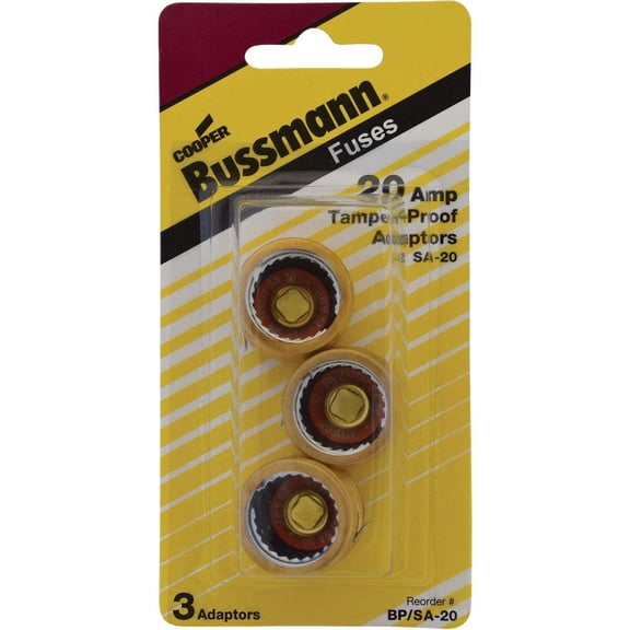 Bussman BP/SA-20 20 Amp Plug Fuse Adapter 3 Count