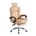 thumbnail image 1 of Ilios Innova | Silla Ejecutiva Ergonómica Beige con Cabecera y Soporte Lumbar, Altura Ajustable, Base Cromada con Ruedas, Diseño Moderno para Oficina, 1 of 9