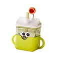 thumbnail image 4 of Vaso de entrenamiento para bebés de grado alimenticio, fácil de agarrar, vaso para beber agua con dibujos animados Verde, 4 of 9