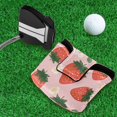thumbnail image 5 of Haosy Strawberry Leaves Fower Golf Mallet Putter Cover Strong Magnetic Leather Golf Club Headcover Closure, 5 of 7