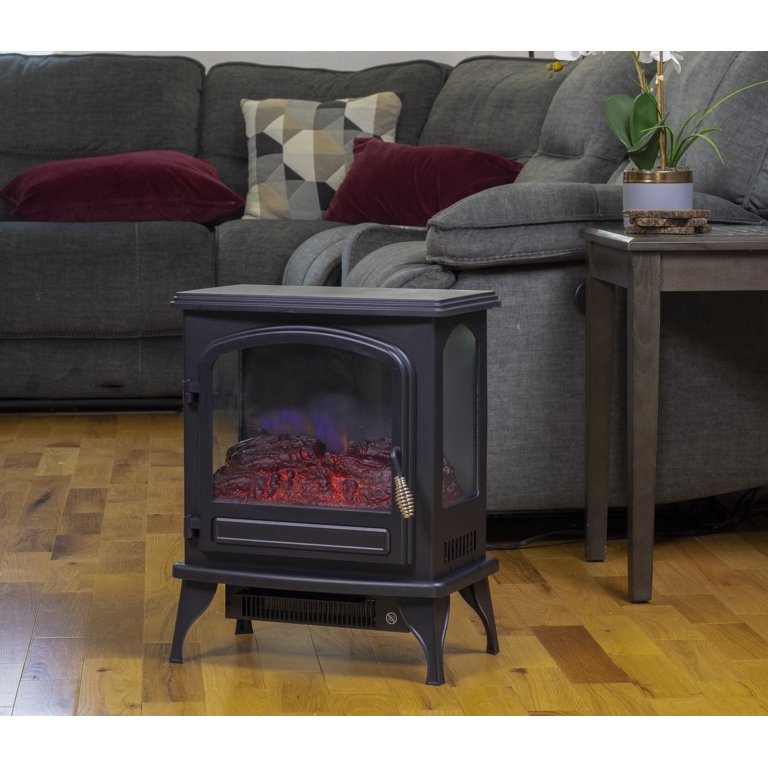 Comfort Zone 750/1,500-Watt Electric Fireplace Heater Furnace with LED  Simulated Flame and Bed of Burning Embers, 3 Heat Settings, Stay Cool  Housing, Overheat Sensor, Safety Tip-Over Switch - Walmart.com