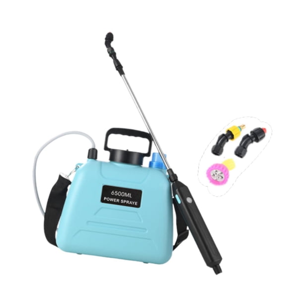 Pulverizador eléctrico de jardín con correa de hombro ajustable, portátil, con boquillas de niebla para 6.5L azul 26x30cm