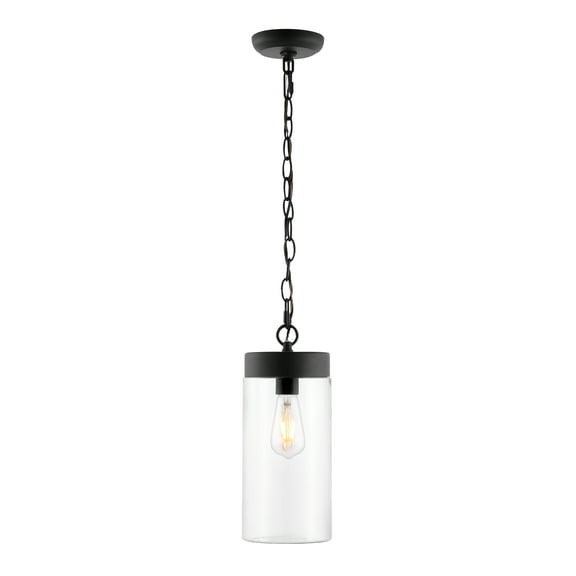 SAFAVIEH Lianne LED Black Metal Pendant Light with Clear Shade