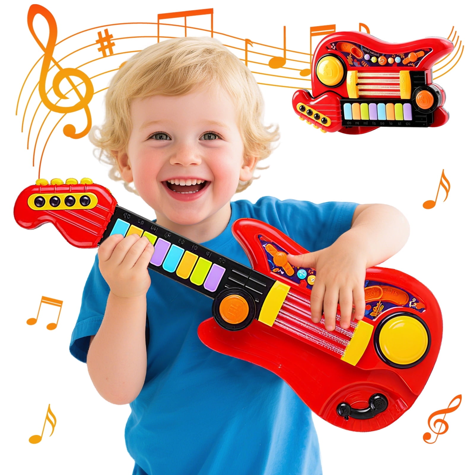KidKraft Lil' Symphony Wooden Play Guitar, Kids Musical Instrument