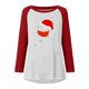 thumbnail image 4 of Camiseta de manga larga suelta con cuello redondo y copa de vino tinto con estampado navideño para mujer Fridja FKASFK1590, 4 of 4