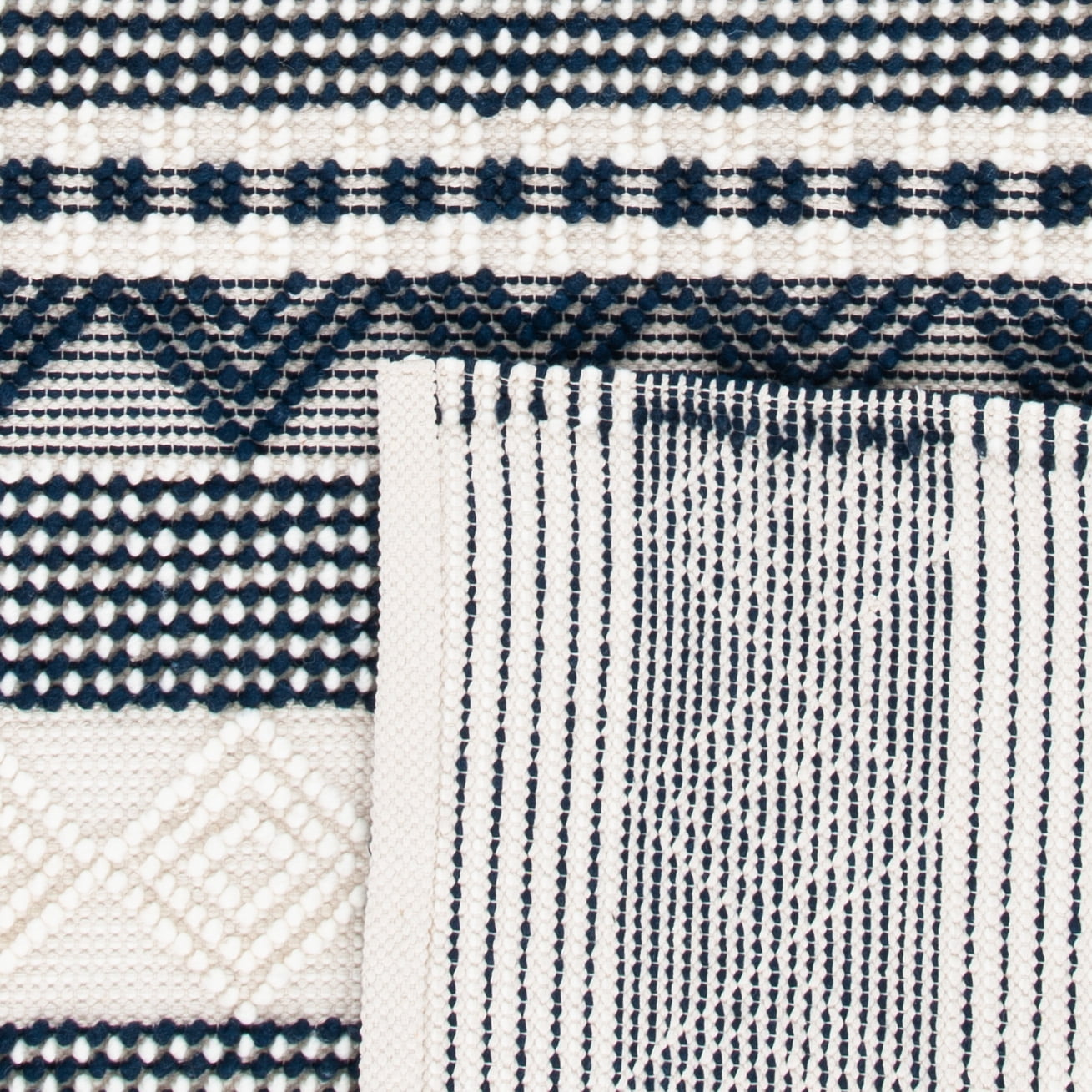SAFAVIEH Natura Carly Geometric Area Rug, Navy/Ivory, 8' x 10'