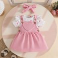 thumbnail image 6 of CAUYDY 0 3 6 9 Months 1T 2T Baby Girl Cute Clothing Set Infant Girls Short Sleeve Bodysuit Newborn Fall Winter Romper Preemie Outfit Sizes 6-9 Months,Pink, 6 of 8