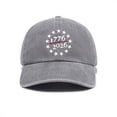 thumbnail image 5 of NIEWTR 250 Years of Freedom USA Hat, 250th Anniversary Print, Retro Washed Adjustable Cap(A01-Grey,A), 5 of 5