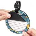 thumbnail image 2 of Atlas 2Pcs PU Leather Round Luggage Tags with Privacy Cover and Name ID Tag for Suitcase, Handbags, Backpacks, School Bags, 2 of 6
