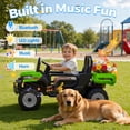 thumbnail image 5 of Joyracer 24 Volt Ride on Toys, Ride on Cars with Remote Control, Gift for Toddlers with Dump Bed, Remote, Music, Shovel, Bluetooth, Green, 5 of 11