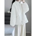 thumbnail image 4 of Abrigos acolchados para mujer, de algodón ligero, estilo coreano, cuello alto, chaquetas de gran tamaño, lisas, ropa informal vintage de invierno para mujer, 4 of 4