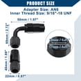 thumbnail image 5 of Unique Bargains 2 Pair Fuel Line Adapter Fittings Top 90 Degree 0 Degree Fuel Line Connector for Car AN6 Female Black, 5 of 7