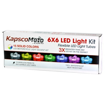 - KapscoMoto Motorcycle LED 15 Color LED Engine Accent Light Tube Kit - with 1x Wireless Remote - Universal Fit - All Bikes, Harley, Cruisers, Honda, Suzuki, Kawasaki, Yamaha