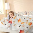 thumbnail image 5 of Homewish Harvest Pumpkin Full Size Bedding Sets, Autumn Maple Leaf Full Size Bed in a Bag, Cream Orange Brown, Pumpkin Bat Reversible 7-Piece, 5 of 7