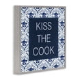 thumbnail image 3 of Stupell Industries Kiss The Cook Blue Florals Gray Framed Giclee Art design by Annie LaPoint, 12 x 12, 3 of 8
