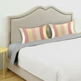 thumbnail image 3 of Yayeee Pillowcase King Size Set of 2 Satin Wrinkle Resistant Pillow Case, Pink and Yellow Striped Pattern, 3 of 7